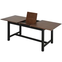 HomCom Expandable Folding Kitchen Dining Table with Elegant Natural Wood Design & Sturdy Construction - Walnut(m-10)