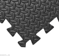 HOMCOM 24sqft Interlocking Floor Mats Exercise EVA Foam GYM - Set of 6- Black(m-5)