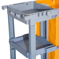 HomCom 3 Shelf Commercial Cleaning Rolling Janitor Cart With 25 Gallon Vinyl Bag(m-8)