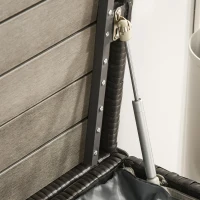 Outsunny 38 Gallon Outdoor Wicker Storage Bench Deck Box, PE Rattan Patio Furniture Pool Storage Bin Container with Interior Waterproof Cloth Bag and Comfortable Cushion, White(m-9)