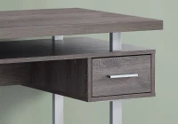 Monarch 48" Contemporary Wood-look and Metal Computer Writing Desk - Dark Taupe / Silver Metal(m-3)