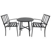 Outsunny 3pcs Outdoor Bistro Set Table and Chair Set Black(m-5)