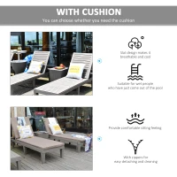Outsunny 2-Piece Outdoor Patio Chaise Lounge Chair with 5-Level Adjustable Backrest, Zippered Cushions, & Modern Design(m-6)