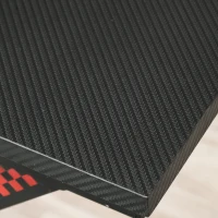 HOMCOM 43" Racing Style Gaming Desk with Multi-Colored K Steel Frame Design and Headset Side Hook, Black/Multi(m-8)