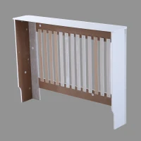 HOMCOM 44" Radiator Cover Painted Slatted MDF Cabinet Lined Grill White(m-4)