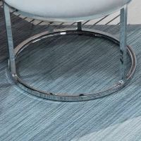 HOMCOM Nesting Coffee Table Set of 2, Round End Tables with Velvet-Feel Button Tufted Top for Living Room, Home Office, Grey(m-13)