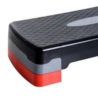 Soozier 27" Aerobic Stepper Adjustable Workout Platform Fitness Step with Riser Training Exercise Home Gym 4” to 6”(m-10)