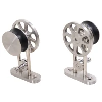 HOMCOM 6.6ft Stainless Steel Sliding Barn Door Hardware Kit Provides Smooth and Quiet Operation, 39" Wide Door(m-6)