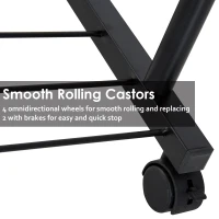 HOMCOM 65" Steel Rolling Floor Mirror Free Standing Tilt Dressing Mirror with Storage Home Furniture Black(m-6)