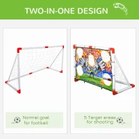 HOMCOM 2-in-1 Portable Soccer Goal for Children for Indoor/Backyard Training Practice w/ Target Net(m-6)