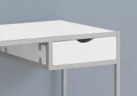 Monarch 42" Contemporary Compact Computer Writing Desk - White / Silver Metal(m-3)