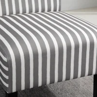 HOMCOM Linen Fabric Dining Chair with Pine Wood Legs and Sponge Padded Cushion, for Living Room, Dining Room, Line Pattern(m-8)