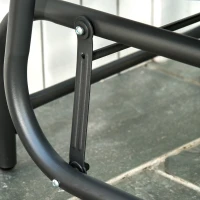 Outsunny 2-Piece Outdoor Glider Swing, Rocking Chair Set with Breathable Mesh Fabric, Sturdy Durable Frame, Curved Armrests, Supports Up to 264 lbs., for Backyard, Garden, Porch, Black(m-9)