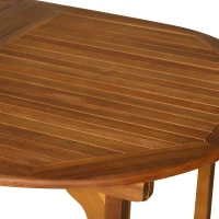 Outsunny 9pcs Acacia Wood Dining Set Expandable Table Folding Chair(m-10)