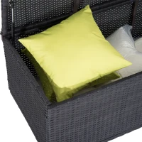 Outsunny Indoor Outdoor Rattan Garden Storage Box Unit Patio Furniture Chest(m-4)