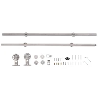 HOMCOM 6' Sliding Barn Door Hardware Kit Stainless Steel Roller or 39" Door Panel(m-2)