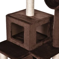 PawHut 51”H Cat Tree Scratching Multi-level Tower Kitten Condo Play House Brown(m-13)