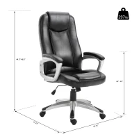 Vinsetto Executive PU Leather Rocking Gaming Office Chair Adjustable Padded Seat with Wheels Black(m-3)