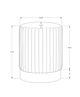 Monarch Upholstered Round Ottoman Pouf Stool with Metal Base - Blue Velvet / Gold Metal(m-4)