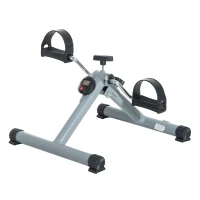 Soozier Cardio Mini Cycle Arm Leg Exercise Pedal Bike with LCD Display Home Gym Workout Trainer(Grey)(m-9)