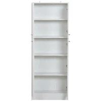 HOMCOM 62 Inch Tall 4-Door Kitchen Pantry Cupboard Storage Cabinet with Adjustable Shelves Home Furniture, White(m-5)