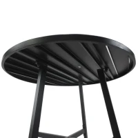 Outsunny 3pcs Outdoor Bistro Set Table and Chair Set Black(m-9)