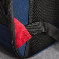 PawHut Foldable Pet Carrier Backpack with Two Storage Packets, Breathable Mesh, Transparent Window & Adjustable Shoulder Strap for Small Cats & Dogs Travel Hiking, Blue(m-10)