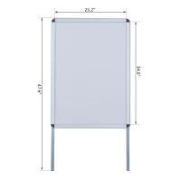 HOMCOM Sidewalk A-Frame Sign Board Free Standing Pavement Sign Display Poster Double Sided Whiteboard Sign Outdoor Shop Memo Board(m-3)