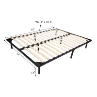 HOMCOM REINFORCED Adjustable Bed Frame Solid Metal Bedroom Furniture (Double/Queen)(m-2)