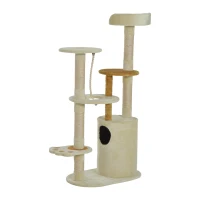 Pawhut 55" Cat Tree Condo Scratching Post Furniture Scratcher House(m-2)