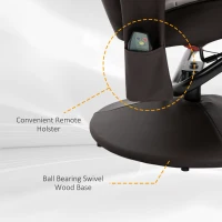 HOMCOM Massaging Faux Leather Recliner Chair and Ottoman Set, Swivel Vibration Massage Lounge Chair with Remote Control for Living Room, Bedroom, or Office, Brown(m-6)