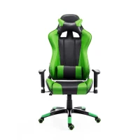 HOMCOM Executive Gaming Racing Office Chair with Waist Neck Cushions 360° Swivel (Green/Black)(m-1)