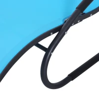 Outsunny Zero-Gravity Rocking Chair Garden Patio Lounger Seat Outdoor Indoor Texteline Recliner Backyard Aluminum Frame Rocker Blue(m-7)