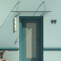 HomCom Laminated Glass Door Canopy Awnings Brush Stainless Support System Connecting Mounting Kit(m-1)