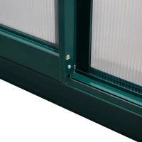 Outsunny Walk-In Garden Greenhouse Aluminum Polycarbonate with Roof Vent for Plants Herbs Vegetables 6' x 4' x 7' Green(m-9)