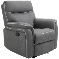 HOMCOM Manual Recliner Armchair with Thick Padded Headrest, Back and Footrest and Adjustable 150 Degree Angle, Grey(m-1)