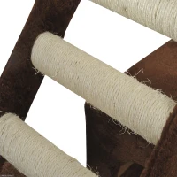 PawHut 42.8Inch Scratching Cat Tree Climber Tower Condo with Hammock Post Brown(m-10)
