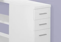 Monarch Contemporary Right or Left Facing Corner Computer Desk with Shelves and Storage Drawers - White(m-3)