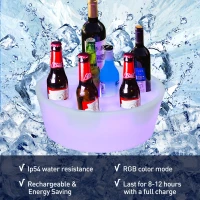 Outsunny Colorful Flash Light Up Atmosphere Party Decor Light Tableware for Party Bar(m-5)