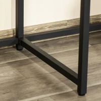 HOMCOM 2 Person Home Office Computer Desk Double PC Study Table Writing Workstation, with Elevated Monitor Rack, CPU Stand, Light Brown(m-7)