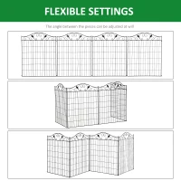 Outsunny Decorative Garden Fencing, 4 Panel Steel Wire Frame Outdoor Barrier, Enhances Backyard Privacy(m-4)