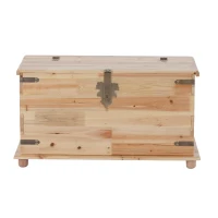 HOMCOM Wooden Storage Trunk Box Crate Case Craft Organizer Home(m-7)