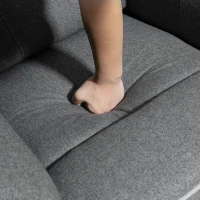 HOMCOM Manual Recliner Armchair with Thick Padded Headrest, Back and Footrest and Adjustable 150 Degree Angle, Grey(m-11)