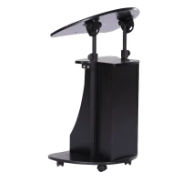 HOMCOM Deluxe Height Adjustable Rolling Laptop Cart Presentation Stand with Tilt Table Top and Storage Black(m-9)