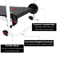 Soozier Foldable Manual Walking Treadmill Health Fitness Equipment Cardio Workout Machine w/ Wheels Home Gym(m-6)