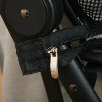 PawHut Travel Pet Stroller for Dogs, Cats, One-Click Fold Jogger Pushchair with Aluminum Frame, EVA Wheels, Brakes, Basket Storage, Safety Belts, Adjustable Canopy, Zippered Mesh Window Door, Beige(m-8)