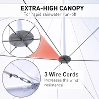 Outsunny Pagoda Party Tent w/ Removable Sidewalls Wedding Outdoor Gazebo Canopy White(m-4)