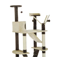 PawHut 71-inch Multilevel Condo Cat Tree Scratching House(m-9)