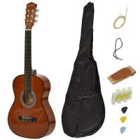Soozier 36" Classical Guitar Birch Wood Guitar Set with Special Storage Bag for Child Beginners, Coffee(m-8)
