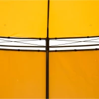 Outsunny Φ11.5'x9.2' 2 Tier Sun Shelter Canopy Gazebo Tent w/ Curtain Orange(m-7)